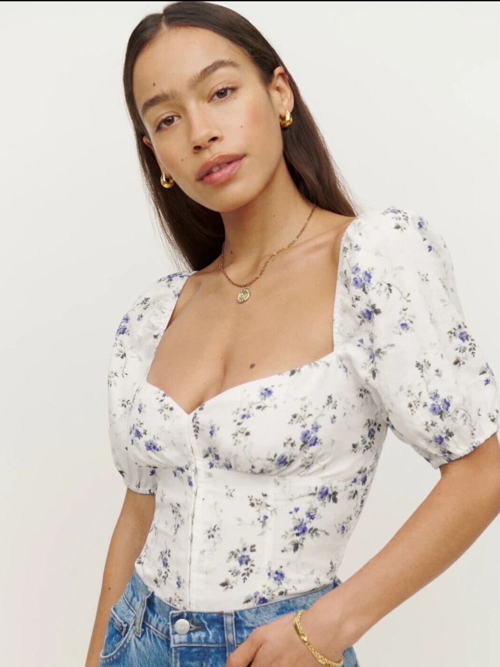 Reformation Rome Linen Top